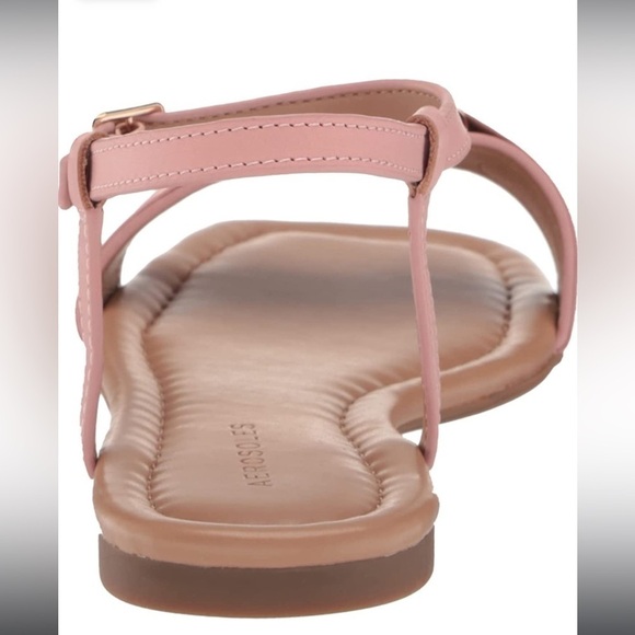 Aerosoles YOYÓ pink leather flat sandals Sz 10 gold tone chain link detailing - Picture 4 of 12